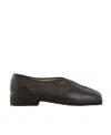 Lemaire 20mm Square-toe Piped Leather Loafers In Black