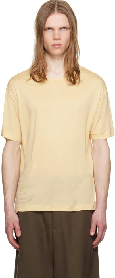Lemaire Soft Short Sleeve T-shirt In Ye504 Ice Apricot