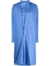 Lemaire Organic-cotton Poplin Shirtdress In Blue