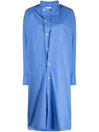 Lemaire Organic-cotton Poplin Shirtdress In Blue