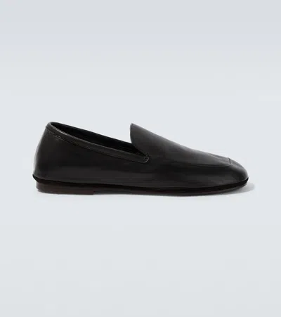 Lemaire Outdoor Leather Slip-on Shoes In Black