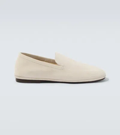 Lemaire Outdoor Suede Slip-on Shoes In White