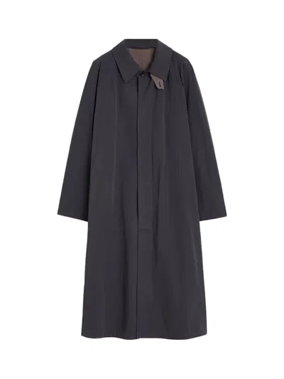 Lemaire Overcoat Charcoal In Black