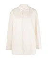 Lemaire Oversized Shirt In Poplin In White