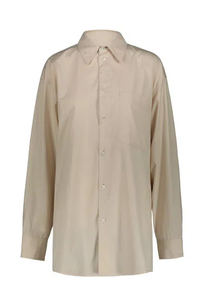 Lemaire Overlapping-panelled Buttoned Shirt In Light Cream