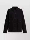 Lemaire Overshirt Jacket Collared Neck In Black