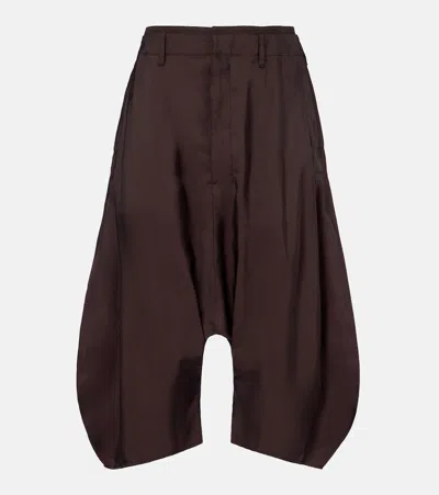 Lemaire Oversized Bermuda Shorts In Brown