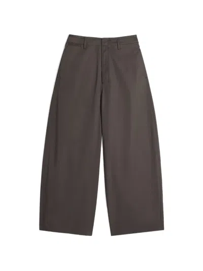 Lemaire Oversized Chino Trousers In Brown
