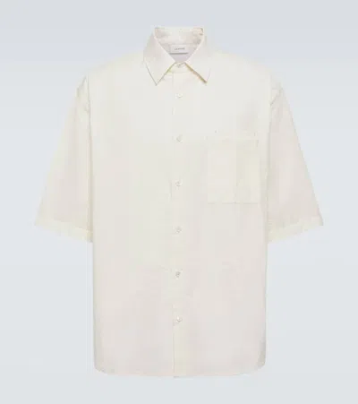 Lemaire Double Pocket Cotton-blend Voile Shirt In Yellow