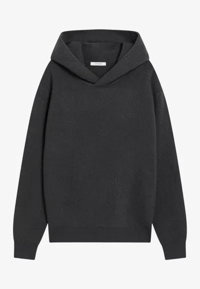 Lemaire Oversized Hooded Sweatshirt In Gray