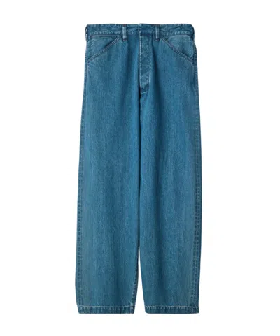 Lemaire Oversized Workwear Pants In Indigo Selvedge Denim In Blue
