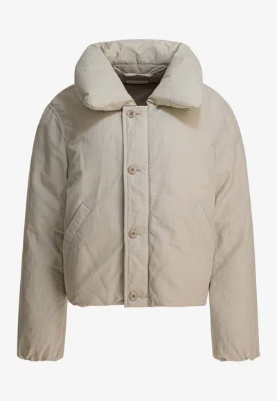 Lemaire Padded Down Jacket In Neutral