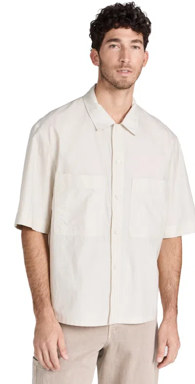 Lemaire Spread-collar Shirt In Neutrals