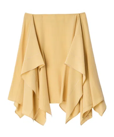 Lemaire Paneled Skirt In Silk Viscose Toile In Yellow