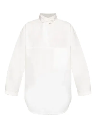 Lemaire Panelled Button-down Shirt In White