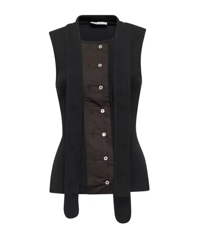 Lemaire Ribbed Tank Top In Black