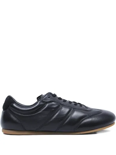 Lemaire Panelled Leather Sneakers In Black