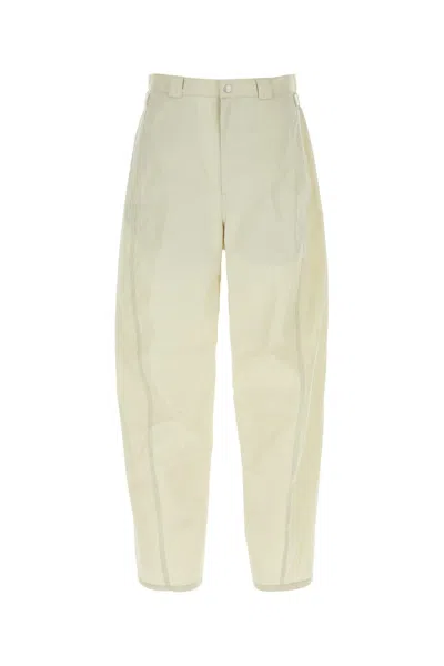 LEMAIRE PANTALONE IN MISTO COTONE SABBIA UOMO