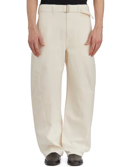Lemaire Twisted Belted Pants Jeans In White