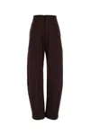 Lemaire Pantalone Dalla Gamba Ampia In Misto Viscosa Marrone Donna In Burgundy