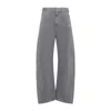 Lemaire Grey Twisted Belted Cotton Jeans In Gray