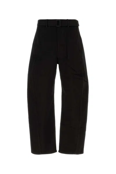 Lemaire Black Denim Wide-leg Jeans In Multi
