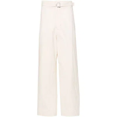Lemaire Mid-rise Straight-leg Trousers In White