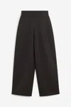 Lemaire Brown Cotton Fleece Relaxed Large Trousers In Black
