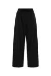 Lemaire Relaxed Poplin Trousers Wide Leg In Black