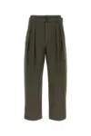 Lemaire Cotton Trousers With Back Pockets And Pleated Front In Brown