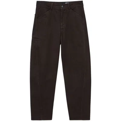 Lemaire Twisted Tapered Trousers In Brown