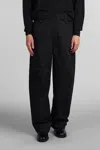 Lemaire Men's "twisted" Trousers With Adjustable Cuffs In Black