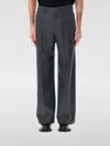 Lemaire Straight Tailored Pants In Poly Wool Twill In Gray
