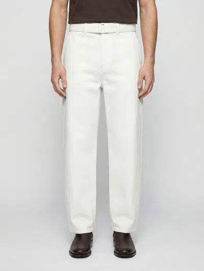 Lemaire Pants Men  In White