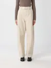 Lemaire Pants With "twisted" Belt In Neutral