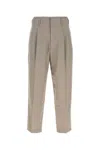 Lemaire Tailored Cropped Trousers Featuring Pleats In Neutral