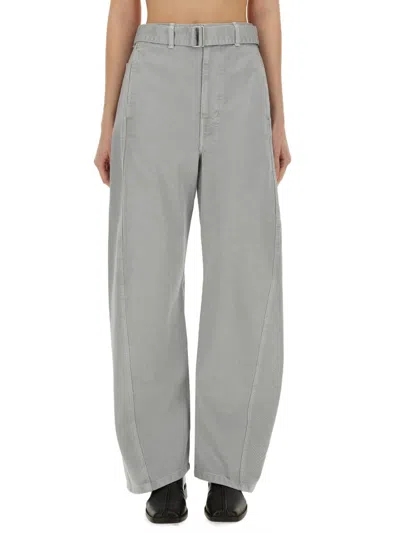 Lemaire Pants With Twisted Belt In Grey