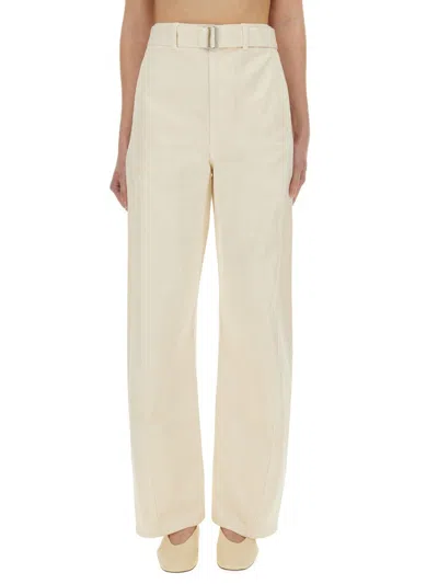 Lemaire Pants With Twisted Belt In White