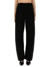 Lemaire Trousers With Twisted Belt And Wide Leg In Beige