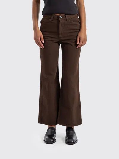 Lemaire Pants Woman Color Coffee In Black