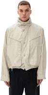 Lemaire Parachute Blouson Jacket Stone Beige In Pattern