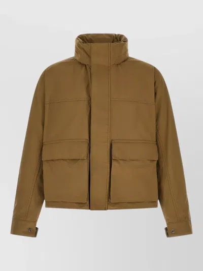 Lemaire Parka Short Length High Collar Pockets In Brown