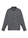 Lemaire Patch-pocket Button-down Shirt In Gray
