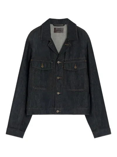 Lemaire Long Sleeve Trucker Jacket With Chest Pockets In Black