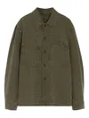 Lemaire Patch-pocket Denim Overshirt In Green