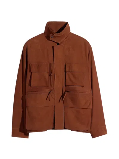 Lemaire Patch-pocket Jacket In Brown