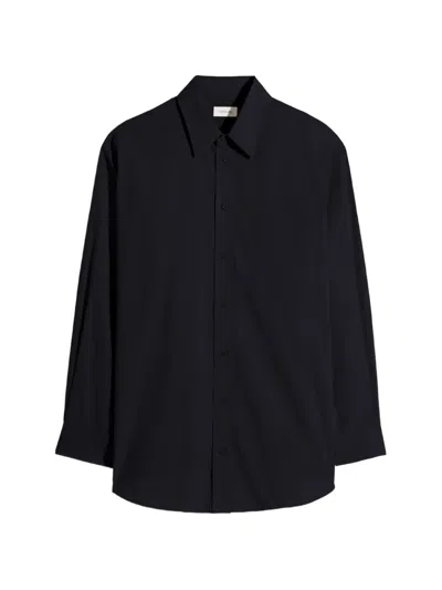 Lemaire Two Pocket Shirt In Crepe Cotton In Black