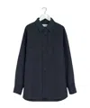 Lemaire Patch-pocket Twill Overshirt In Blue