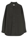 Lemaire Patch-pocket Twill Overshirt In Green