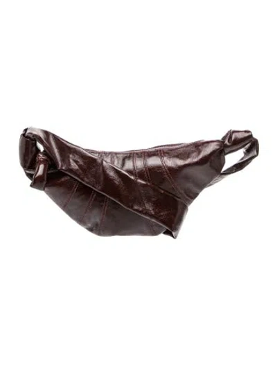 Pre-owned Lemaire Patent Leather Croissant Small In Brown